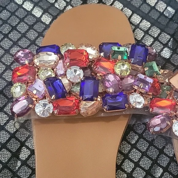 Multicolored Rhinestones Slides - Picture 2 of 5